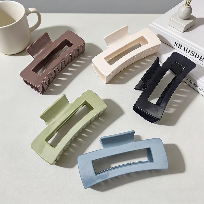 Large Square Claw Hair Clip - French Style ABS Injection, High-End DIY Shark Hairpin