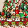 Christmas Themed Party Decorations, Flag Cartoon Party Supplies, Tableware, Christmas Decorations.