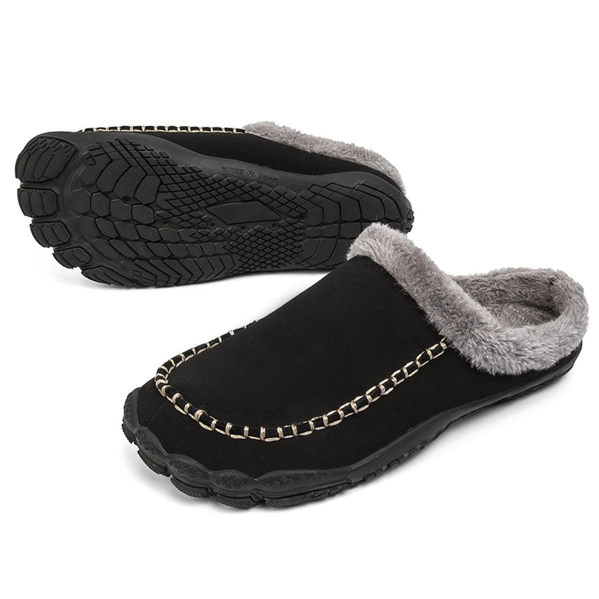 

Cotton slippers piled long hair indoor autumn and winter couple home leisure fitness sneakers non-slip warm wool slippers 47