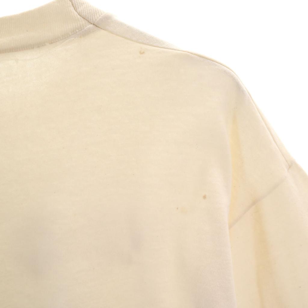 OLD 90s Footprint Short Sleeve T-shirt Cream Single Stitch Men's Used