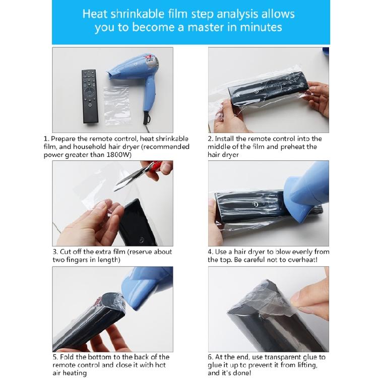 10 Pieces Shrink Wrap Bags Anti-dust for Air Condition Video TV Remote Controls