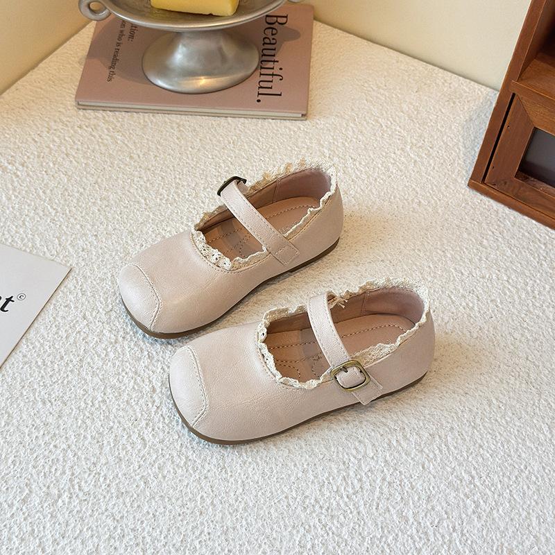 

2025 осень новые детские туфли Корейская версия кружевные туфли принцессы для девочек мягкая подошва детские кожаные туфли универсальные 25