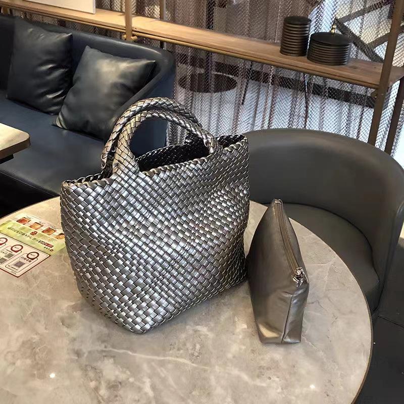 Geantă Tote și de Umăr Mare, Țesută Manual pentru Femei, 2024, cu Design Mamă și Copil