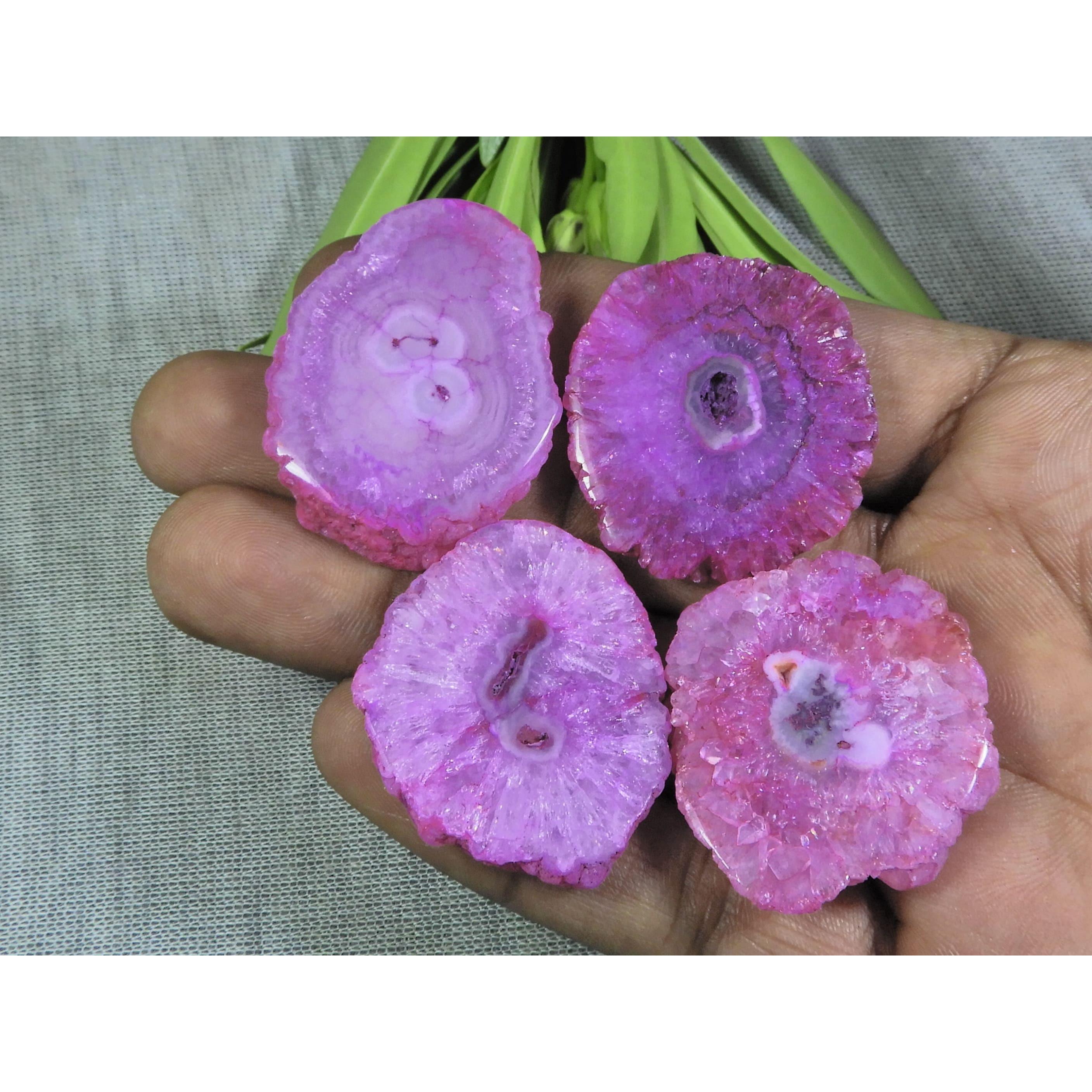 

275Cts. Dyed Solar Durzy Agate 4Pcs Crystal Loose Gemstone Lot 32X36-30X40MM A-212