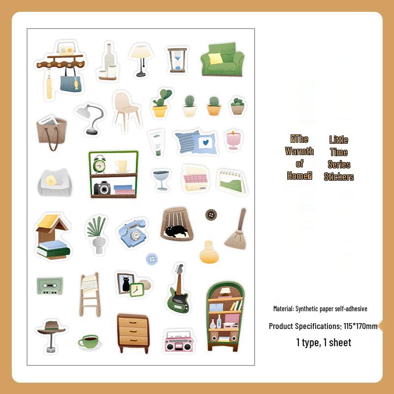 Xiaochenguang Series Synthetic Paper Stickers for Journal Decoration - 4 Styles