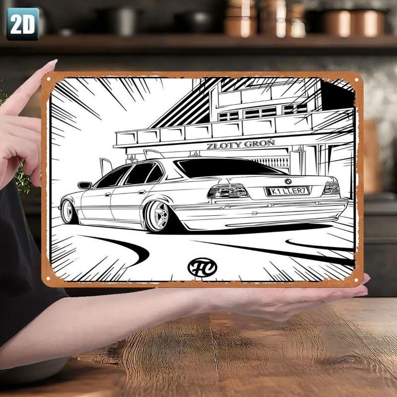 Automotive Metal Decorative Painting: Gifts for Car Lovers Garage Home Style