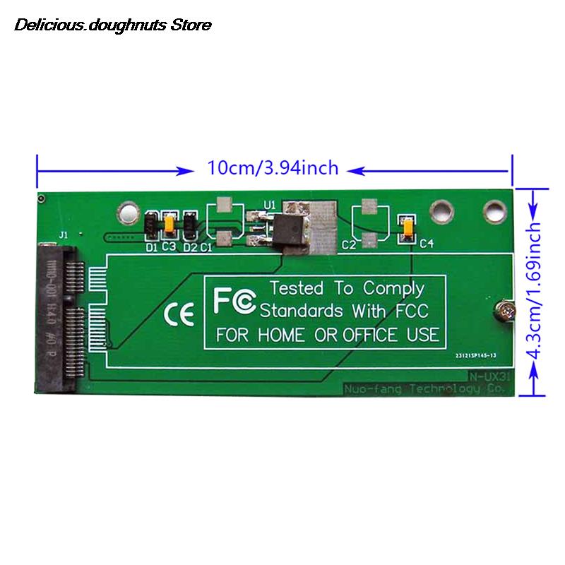 New SATA 22P 7+15 to MSATA Mini PCI-E PCBA Assembly only for UX31 UX21 XM11 SSD Solid State Disk