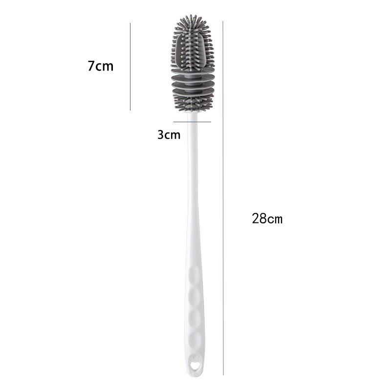 Silicone Cup Brush, 360° Long Handle Cleaner, Removes Tea Stains, Ideal for Household Kitchen Use.
