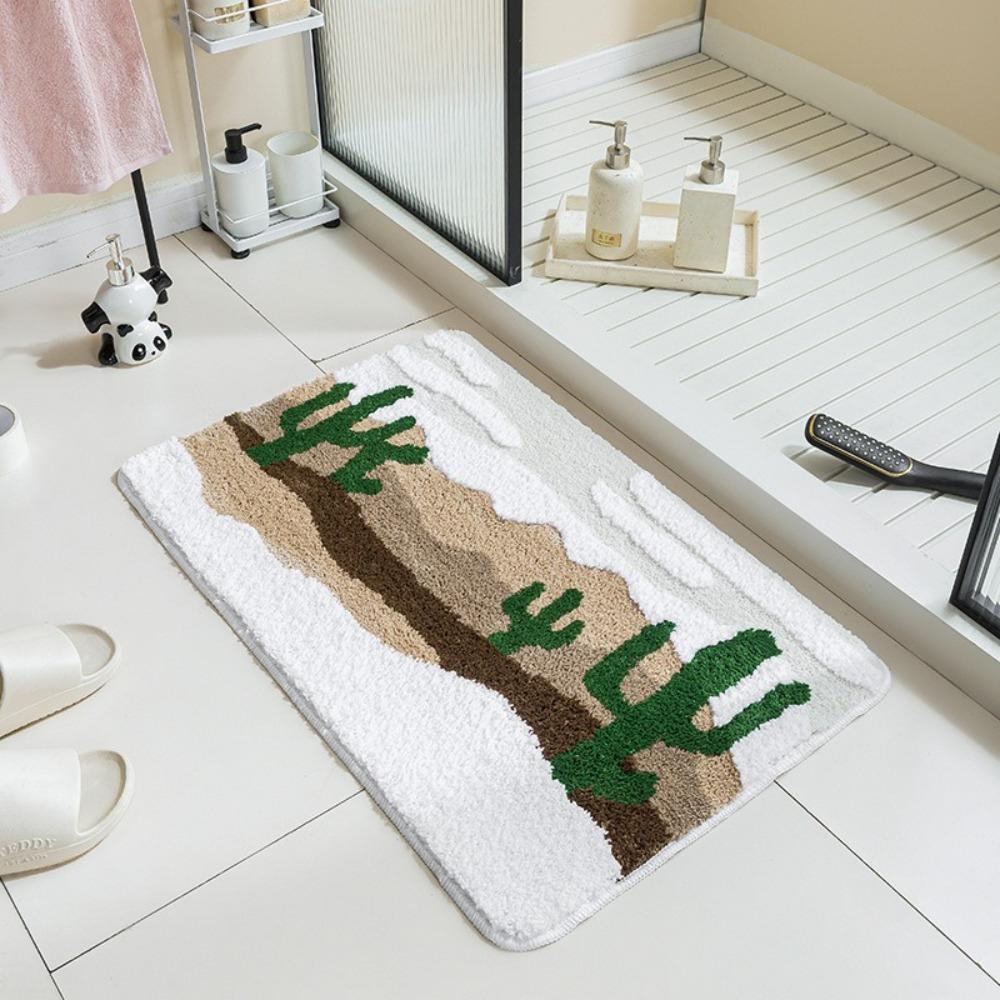Absorbent Material Bathroom Absorbent Mat Anti-Slip Design Floor Mat Flocking Carpet  Laundry Room