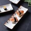 Rechteckige Keramikplatte im japanischen Stil, Sushi-Snack-Dessert-Serviertablett für Frühstück & Haushaltsgeschirr