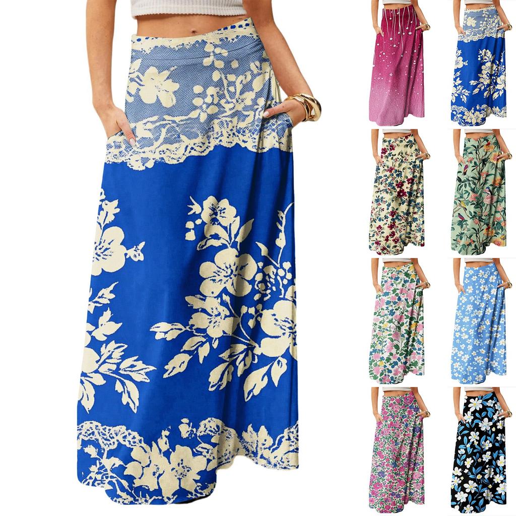Women's Flowy Maxi Dress Regular Casual Summer Bohemian Skirt
