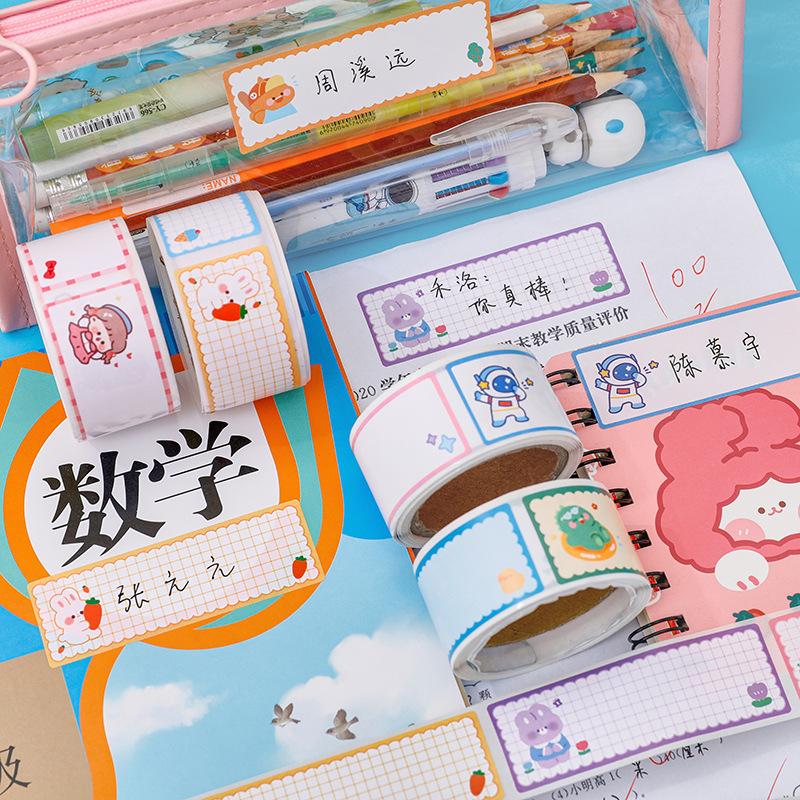 Creative Multi-functional Tape Name Sticker Student Cartoon Class Name Sticker Message Sticker Stationary Journal Supplies