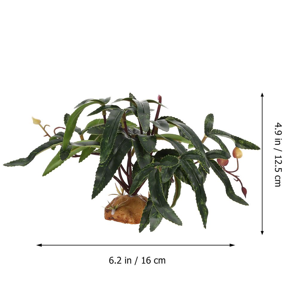 Simulated Plants for Reptile Box Artificial Green Plants Exquisite Resin Plastic Decoration Lizard Gecko Habitat Supplies