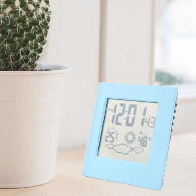 Durable ABS Solar Battery Alarm Clock LCD Display Dual Energy Alarm Clock Weather Forecast Clock Home Use