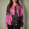 Women's Casual Long Sleeve Single Breasted Halloween Print Costume Cardigan