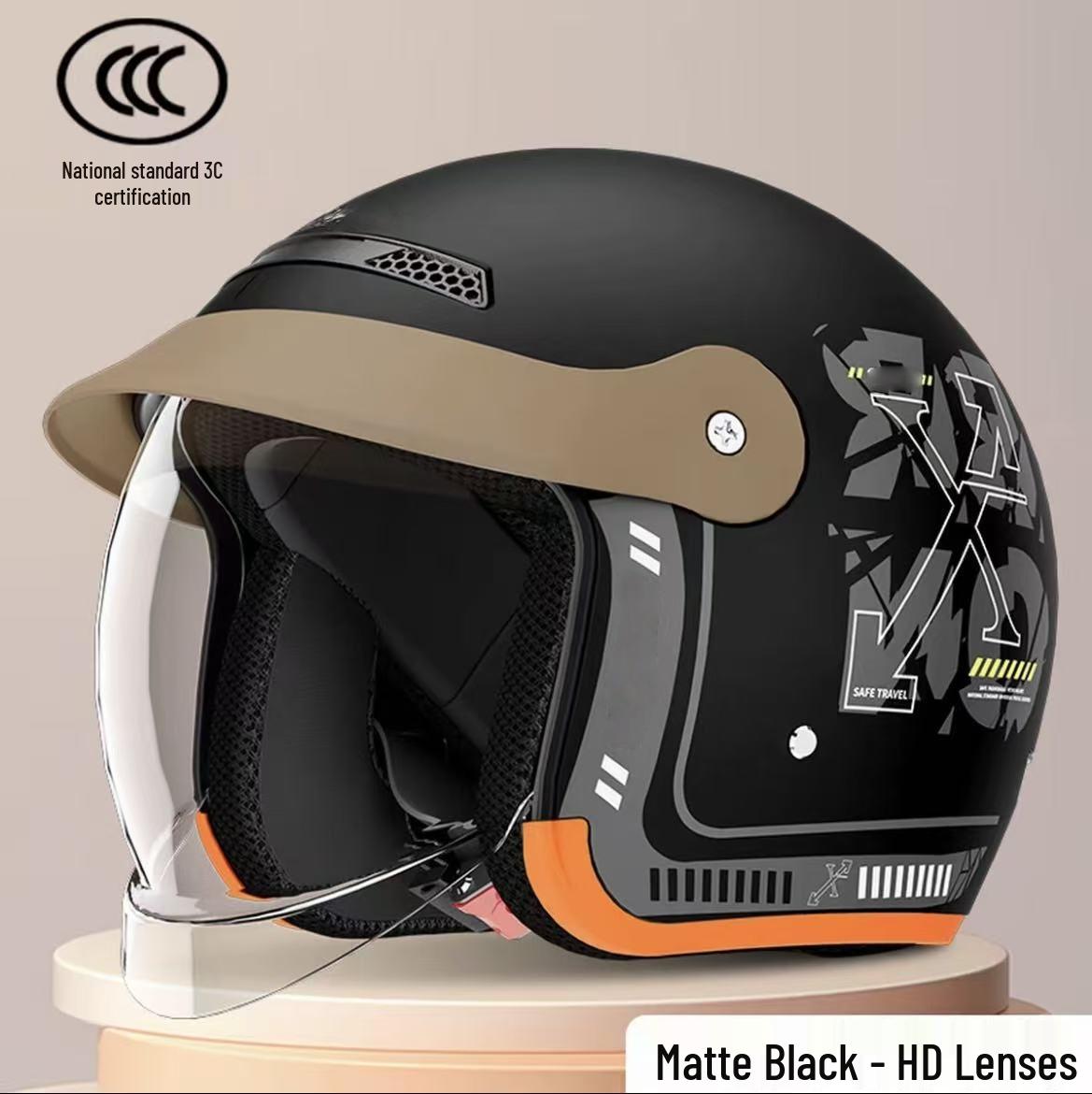 

Unisex 3C Certified Winter Electric Vehicle Helmet - Windproof, Warm, Safety Half Helmet One Size (55–60cm)