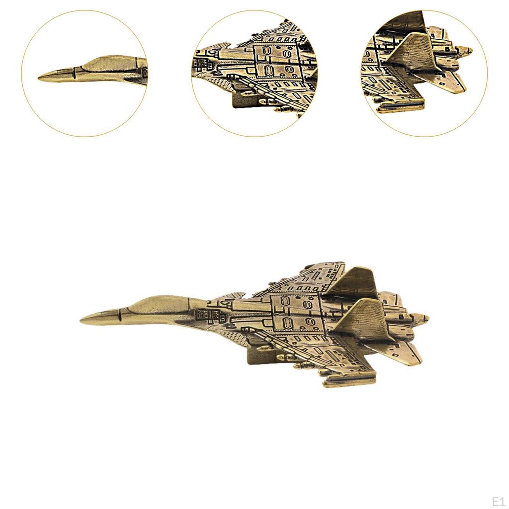 Brass Aircraft Ornament Plane Sculpture Tabletop Centerpieces Artwork Gifts Handcrafted = for Office