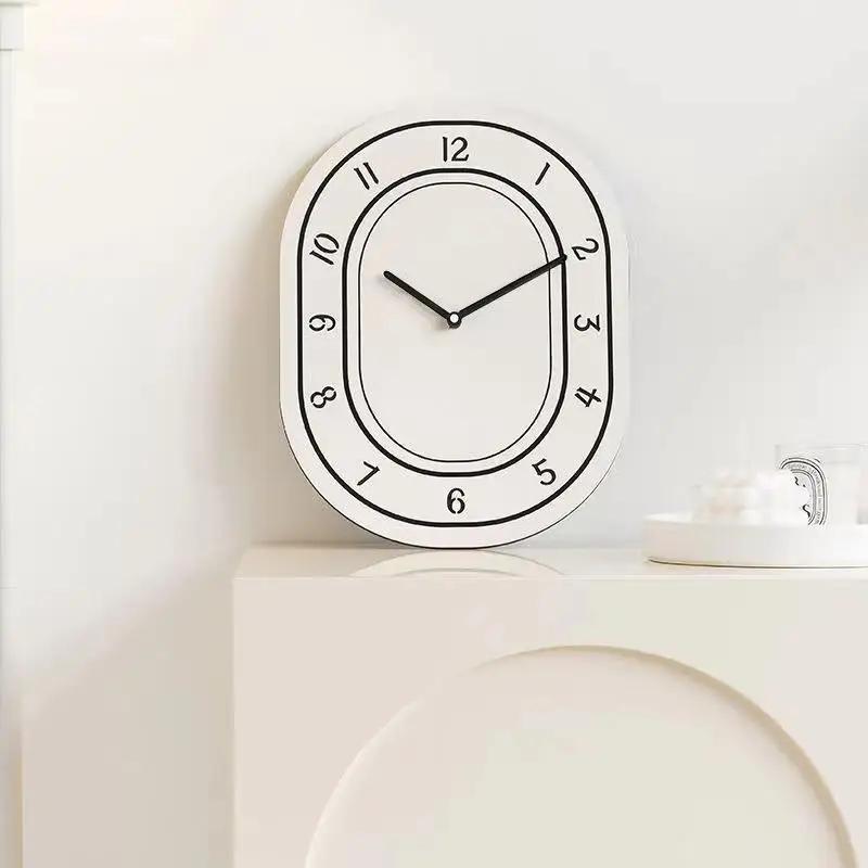 Korean  Creative Minimalist White Wall Clock Fashionable Acrylic Art Wall Decoration Home Desk Living Room Clock Decoration