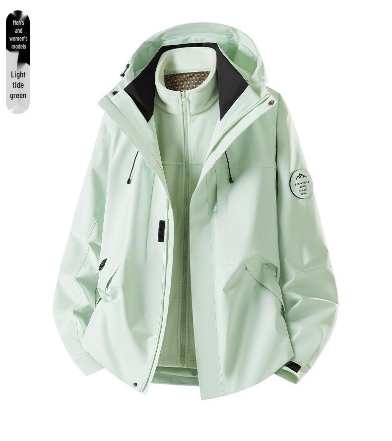 Trendy Brand Women's Blue Softshell Jacket - Windproof & Waterproof, 3-in-1 Autumn/Winter Outdoor Climbing & Mountaineering Apparel