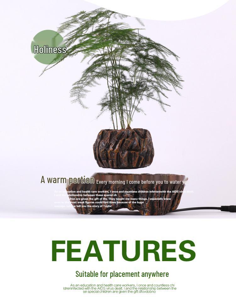 Magnetic Levitation Potted Plant Ornament - Creative Home Décor & Gift