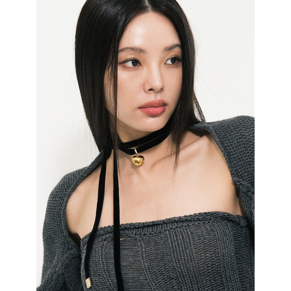 Heart Velvet Strap Necklace