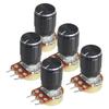 5 Set WH148 15MM Linear Potentiometer Kit 3pin B1K B2K B5K B10K B20K B50K B100K B250K 500K 1M With Black Aluminum Alloy Knob Cap