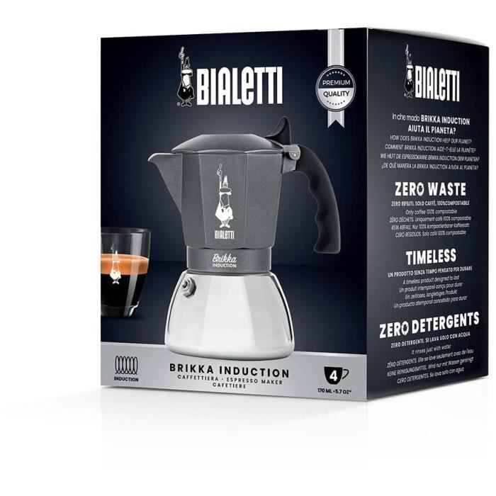 Cafetera Italiana BIALETTI - BRIKKA - Inducción 4 tazas