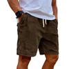 Men's Casual Shorts With Elastic Waist Drawstring And Corduroy Fabric, Stylish Design
