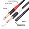 Dual 6.35mm Male To 3.5mm Female Cord 3.5mm To Dual 1/4 Audio Splitters Cable
