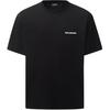 Logo Pattern Printed Round Neck Straight Cut Drop Shoulder Loose T-Shirt Men Tops Black C28055