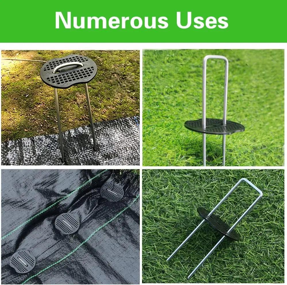 10-40Pcs Landscape Staple Gaskets Plastic Buffer Washer Garden Stakes Pegs Anchoring Landscaping Ground Garden Lawn Fixed Nails