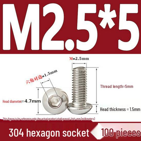 ISO7380 Stainless Steel Hex Drive Dome Head Screws - M2 to M16