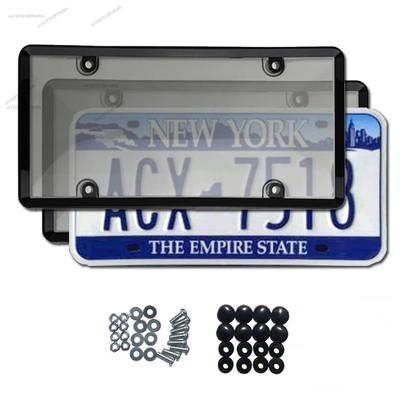 2PCS Cadre de Plaque d'Immatriculation Américaine Universel avec Vis Plaque d'Immatriculation Cadre de Plaque de Voiture 6 Pouces x 12 Pouces pour Camion Véhicules Auto Worldm