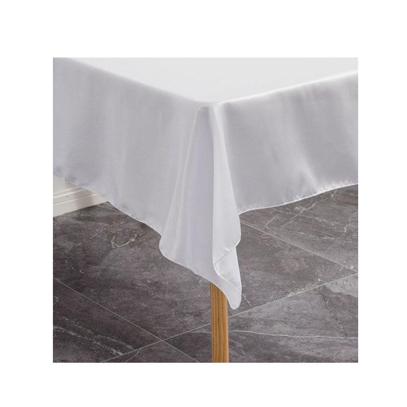 Direktlieferung für High-End-Hotelbankette und Hochzeitsszenen Rechteckige glänzende Tischdecke in Uni-Farbe, Satintischdecke