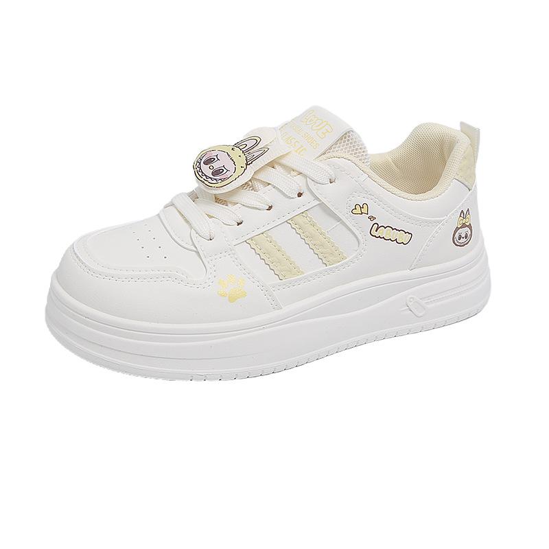 

Women s Chunky Platform Sneakers Non-Slip Breathable Lace-Up Walking Shoes for Women Comfortable Casual Faux Leather Running Workout Tennis Sneakers 40 бежевый