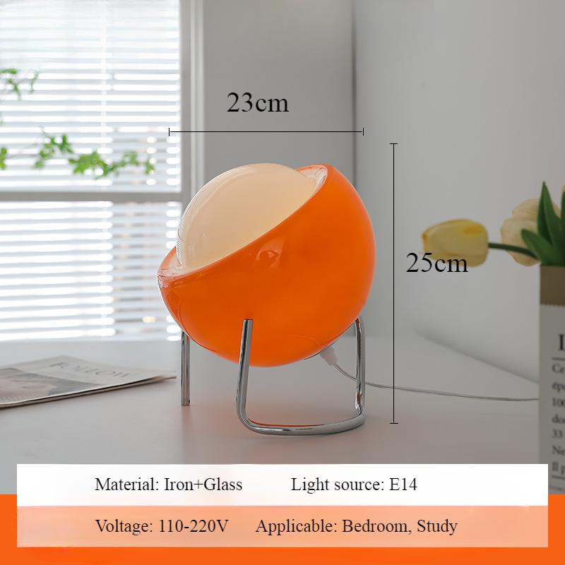Japanese Bauhaus Egg Tart Glass Table Lamps Nordic Modern Bedroom Bedside Living Room Home Decor Desk Lamp Atmosphere LED Lights