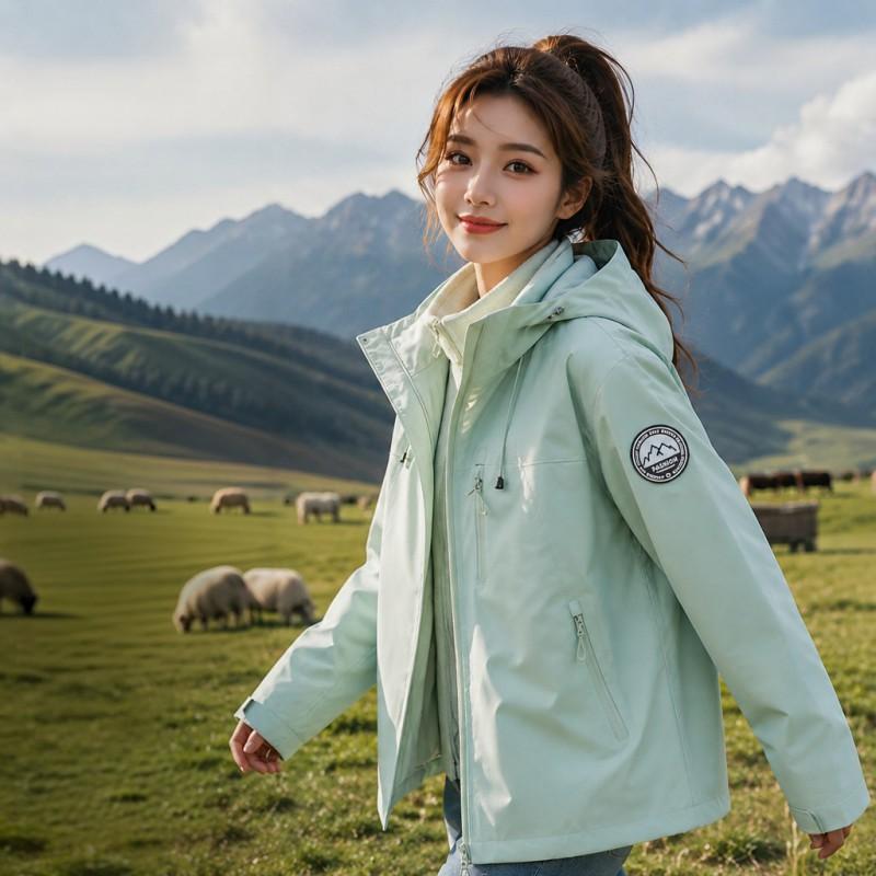 Men Women 3-in-1 Waterproof Windproof Hiking Jacket With Fleece Inner Layer Winter Outdoor Mountaineering