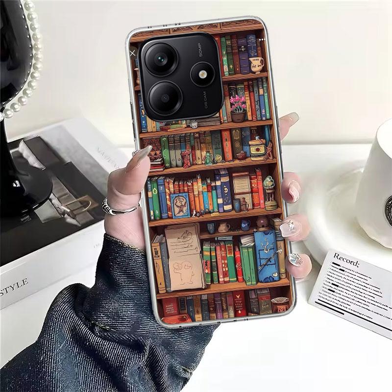 Read Books illustration Reading Soft Phone Case For Xiaomi Redmi Note 15 14 14S 13 12 Pro Plus 12S 11 11S 11E 10 10S 11T 5G Fund