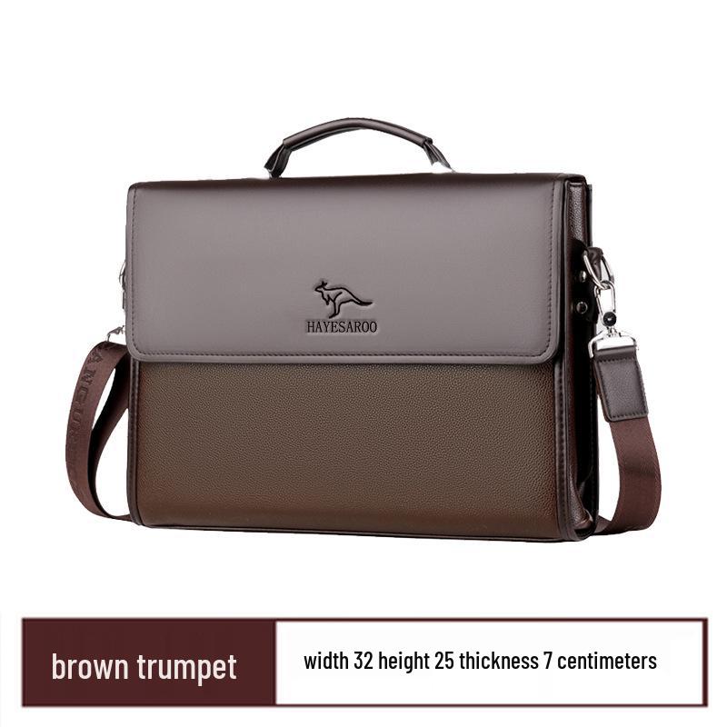 Męska Torba na Ramię z Prawdziwej Skóry - Miękka Torba Listonoszka Biznesowa Pionowy Plecak