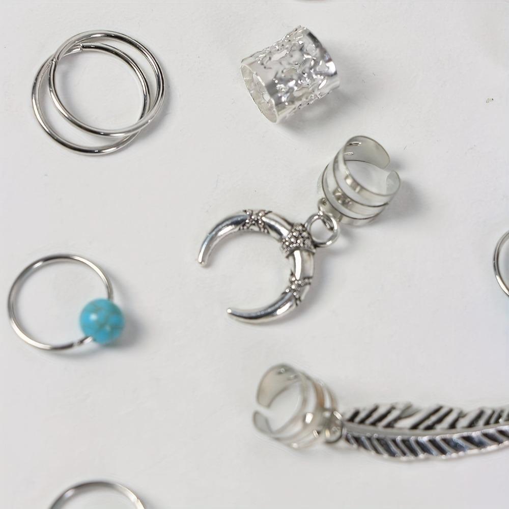 31 Stück Dreadlocks Hohle Haarringe Haarflechten Haarflecht-Röhrchen Dreadlocks Perlen Deko