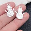 20-Piece Christmas Themed Bracelets: Silver Snowman, Santa Claus, Snowflake Pendants & Beads
