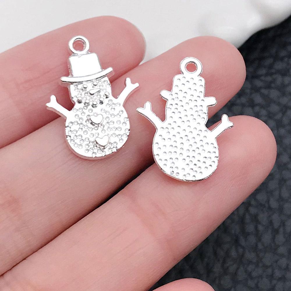 20-Piece Christmas Themed Bracelets: Silver Snowman, Santa Claus, Snowflake Pendants & Beads