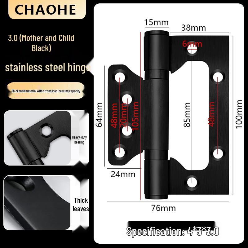 4-inch Silent Bearing Male-Female 304 Stainless Steel Hinge for Wooden Doors
