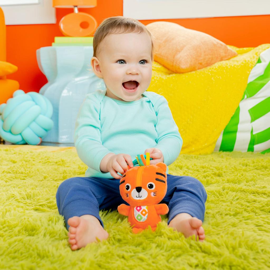 Bright Starts Outing Chime Tiger Months and Fingertip Educational Hand Play Stroller Toy 12949 [0 Up]