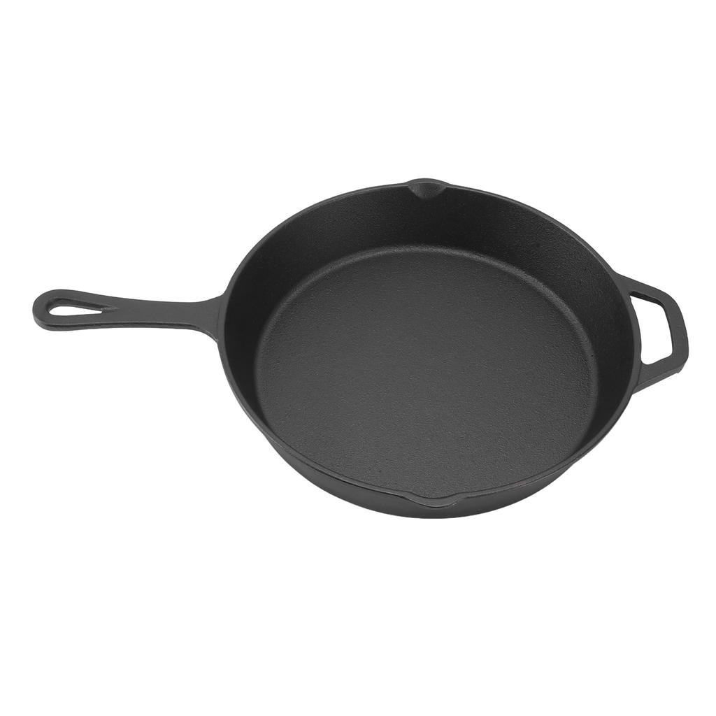 Frying Pan Cast Iron Skillet Uncoated Kitchen Fry Pan Grill Cookware for Indoor Outdoor Camping