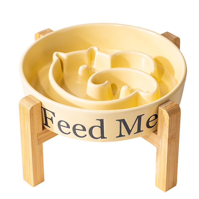 Bol en céramique pour chiens à alimentation lente, grand bol surélevé pour chiens moyens et grands, bol à alimentation lente à pied haut, gamelle pour animaux de compagnie.