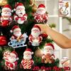 2D Christmas Wooden Gingerbread Man Santa Claus Pendants 8Pcs for Xmas Tree Home Holiday Party Decor Gifts