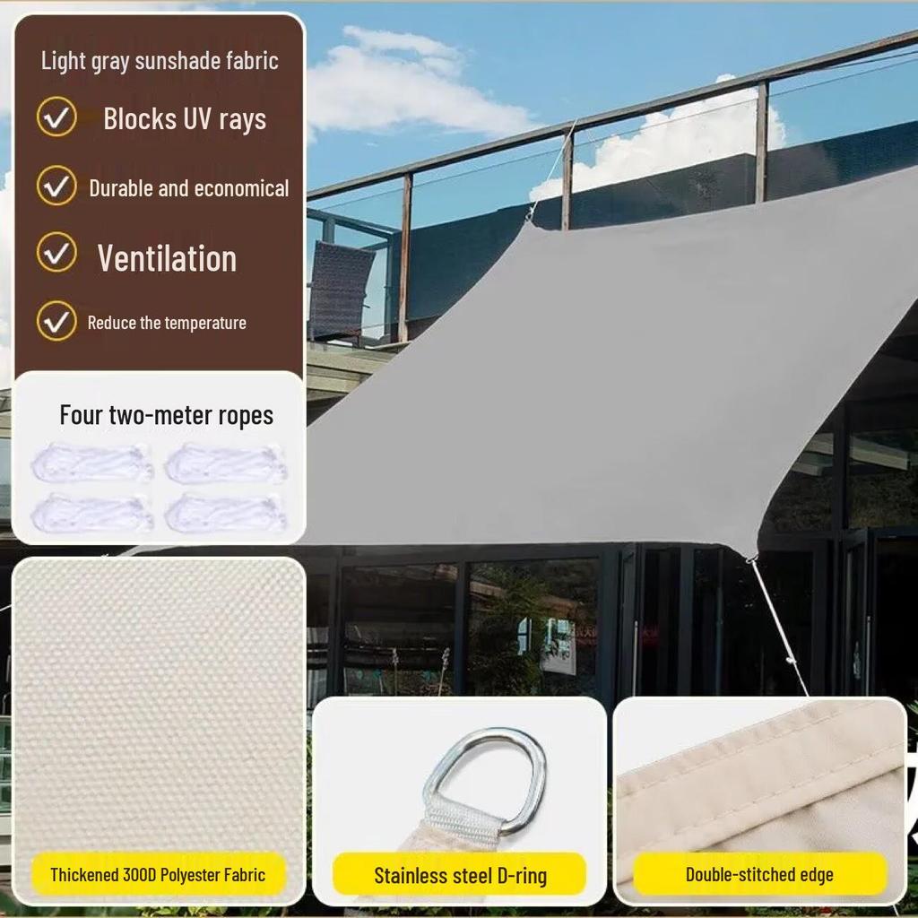 Silver-Plated Thickened Sunshade Fabric: Outdoor UV and Rain Protection Awning