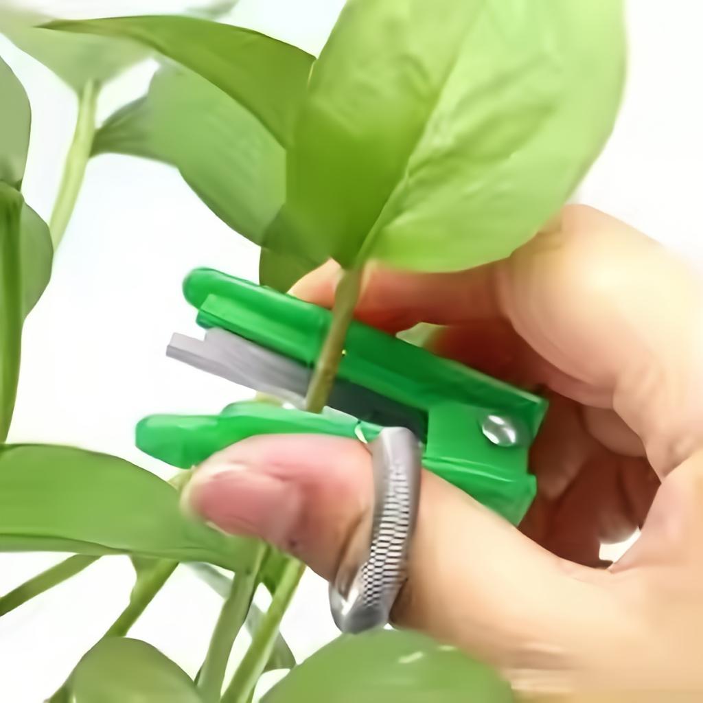 4pcs Ergonomic Thumb and Finger Gardening Scissors - Green Plant Trimming Tool with Sharp Blades for Precise Pruning