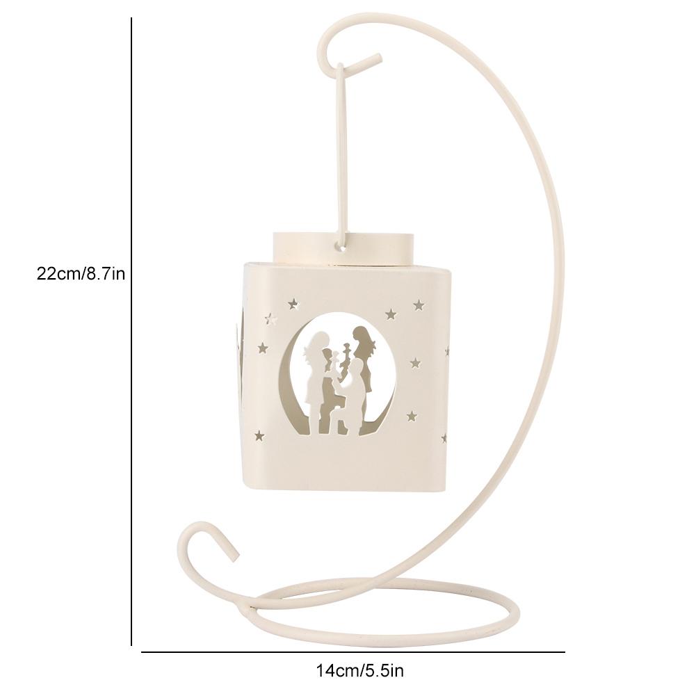 Stylish Hollow out Candlestick Candle Holder Home Table Decoration Ornament with Lover DecorWhite